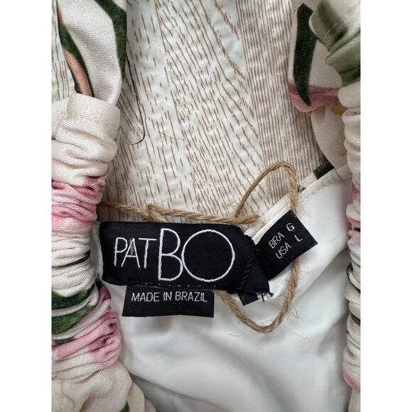 PatBo Jasmine Cutout Mini Dress Sexy Honeymoon Floral Ruffle Criss Cross Large - Picture 7 of 16